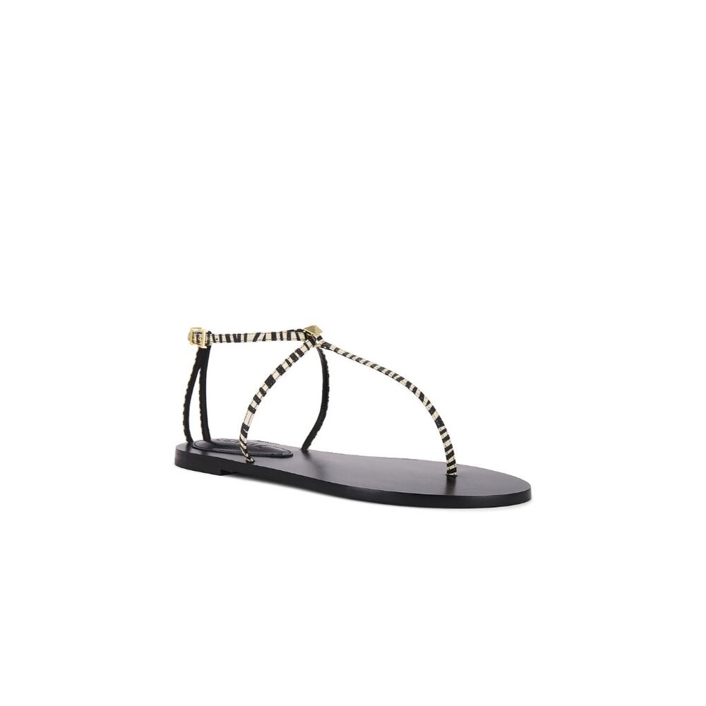 SCHUTZ Ester Sandal in White and navy flats size 9.5